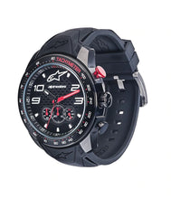 Carica l&#39;immagine nel visualizzatore di Gallery, ALPINESTARS TECH CHRONO WATCH BLACK PVD STAINLESS STEEL CASE WITH INTEGRATED PREMIUM SILICONE STRAP 1010 BLACK
