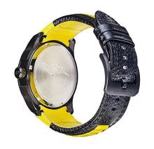 Carica l&#39;immagine nel visualizzatore di Gallery, ALPINESTARS TECH WATCH 3 HANDS CARBON FIBER DIAL BLACK STAINLESS STEEEL CASE WITH LUXURY HAND MADE BLACK/YELLOW LEATHER STRAP
