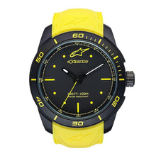 Carica l&#39;immagine nel visualizzatore di Gallery, ALPINESTARS TECH WATCH 3 HANDS BLACK STAINLESS STEEEL CASE - YELLOW ACCENT WITH INTEGRATED SILICONE STRAP
