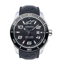 Carica l&#39;immagine nel visualizzatore di Gallery, ALPINESTARS TECH WATCH 3 HANDS STEEL SILICONE STRAP 1037 BLACK STEEL
